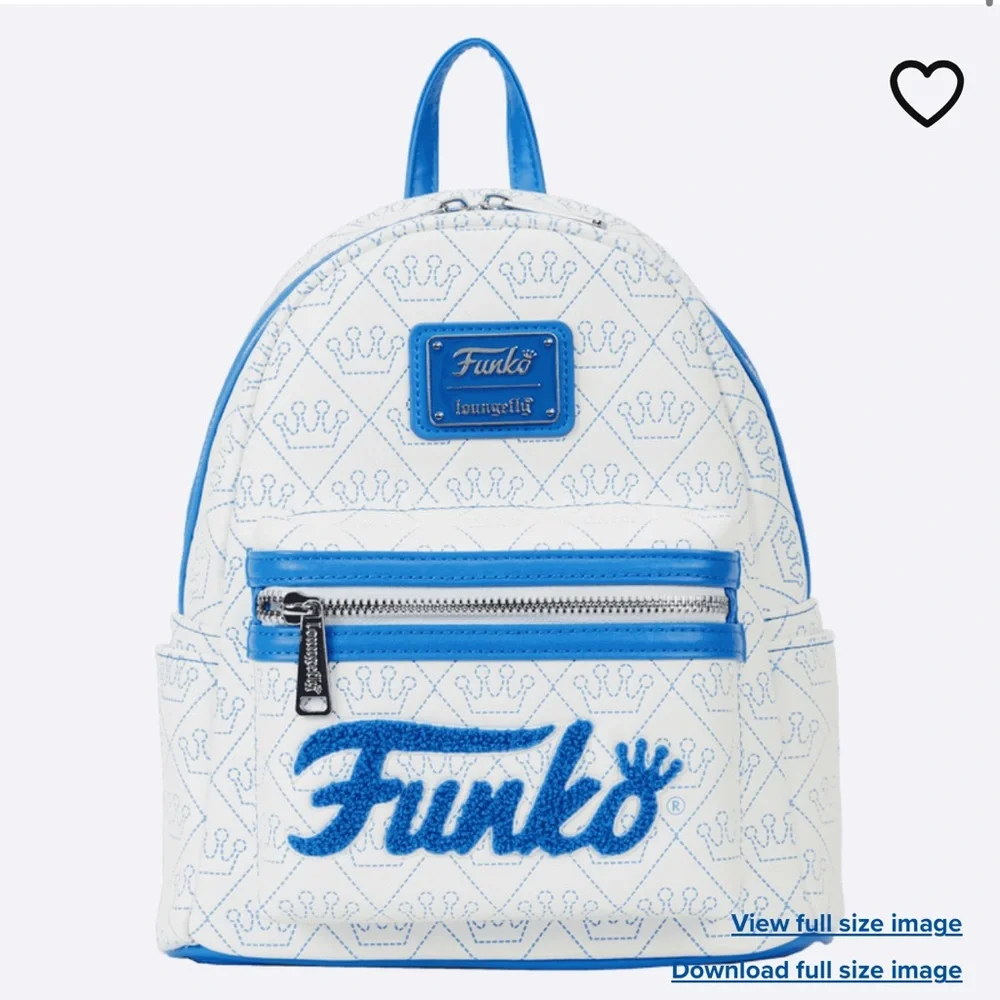 Loungefly Funko Logo White Mini Backpack